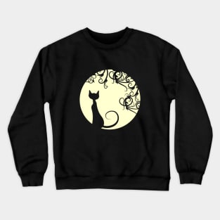 Black cat in the moon Crewneck Sweatshirt